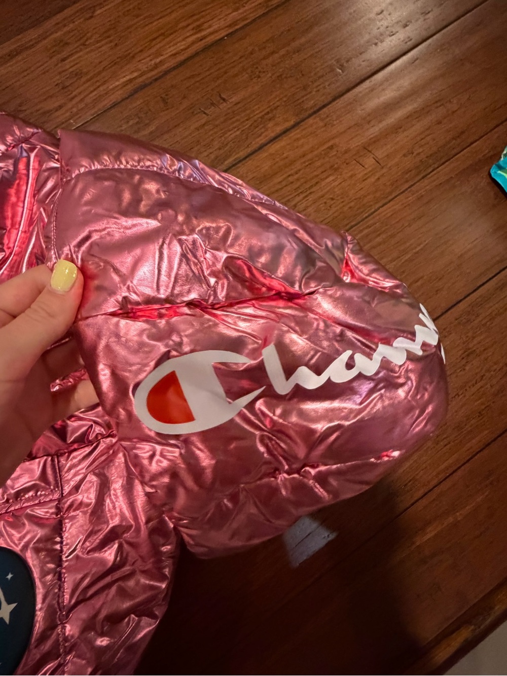 Champion x NASA Metallic Pink Puffer Jacket - Picture 6 of 9